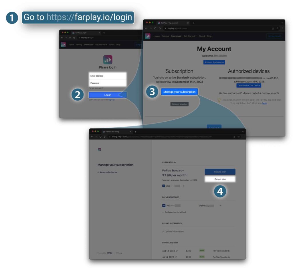 Screenshots (numbered steps accomplish the same result)