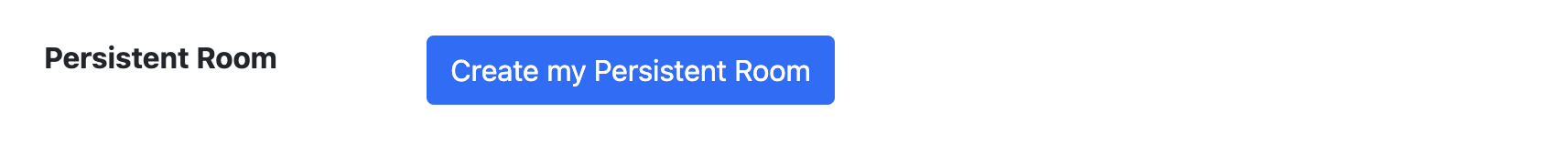 Inset of screenshot of Account Preferences showing section labeled Persistent Room with a blue button labeled, "Create my Persistent Room"